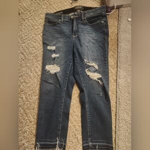 Torrid Premium Sky High Skinny Crop Jeans - Dark Blue - Size 12